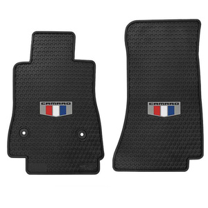 Our 6th-gen Camaro floor mats stand out above all the rest. Providing a perfect fit, they protect the factory carpet from water, snow, ice, mud, sand, and road salt. These Camaro all-weather floor mats are made of a durable rubberized vinyl that provides a heavy-duty, slip-resistant barrier. Plus, the red, white, and blue Camaro crest is prominently featured in the middle of each of our high-quality rubber car mats.