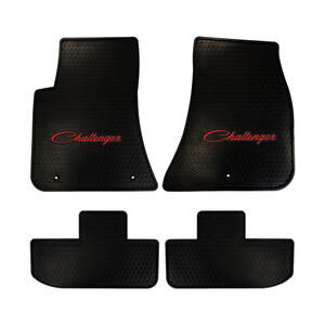These are no ordinary floor mats. Resisting everything from dirt, rain, or snow to beverage spills, our Challenger floor mats fit perfectly in the floor well and sport a red logo. The durable rubber vinyl material resists damage and wear and tear for many years.