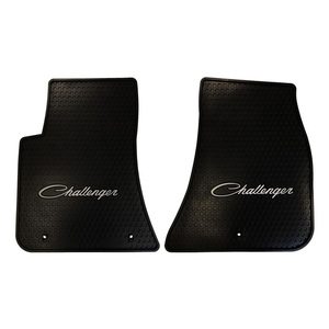 Dodge Challenger 2011-On Signature Rubber Floor Mats with Silver Logo