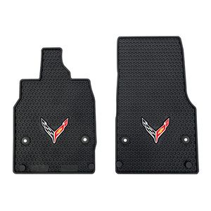 Chevy Corvette C8 2020-On Signature Rubber Floor Mats with Logo