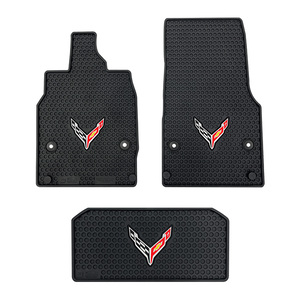 Chevy Corvette C8 2020-On Signature Rubber Floor Mats with Logo