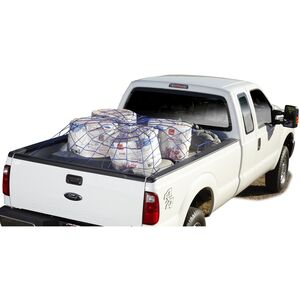 Our patented design uses Mother Nature's web shape to secure even and uneven loads quickly and with style. Quickly secure your cargo in the bed area of your pickup with a spider-like web.