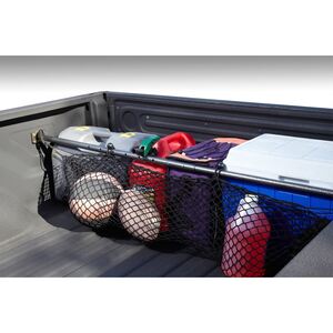 Keep your cargo space gear stored safely and prevent items from sliding all around due to braking or taking curves to sharp. Our Truck Stop Cargo Bar with net not only allows you to secure your items from shifting while driving, but also gives you added storage for smaller items or quick access items.