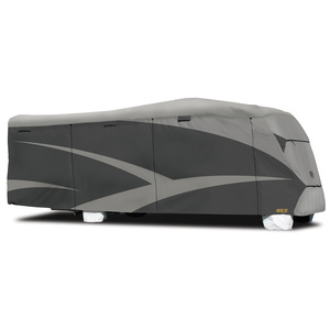 Class C Motorhome Cover made for moderate climate such as the northern coast-to-coast states from Northern California to Nebraska to Virginia. Designed to bead water on contact, built in vents allow moisture to escape, and we include 2-3 zipper access panels spaced evenly on the passenger side for easy entry. From 20-foot to 32-foot Class C RVs we have you covered.