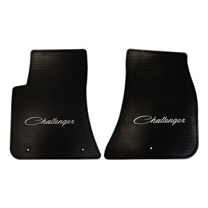 These are no ordinary floor mats. Resisting everything from dirt, rain, or snow to beverage spills, our Challenger floor mats fit perfectly in the floor well and sport a silver logo. The durable rubber vinyl material resists damage and wear and tear for many years.