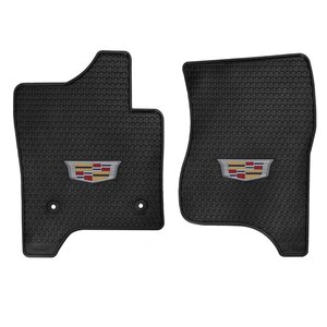 Our Escalade floor mats stand out above all the rest. Providing a perfect fit, they protect the factory carpet from water, snow, ice, mud, sand, and road salt. These Escalade all-weather floor mats are made of a durable rubberized vinyl that provides a heavy-duty, slip-resistant barrier. Plus, the beautiful full color Cadillac logo is prominently featured in the middle of each of our high-quality rubber car mats.