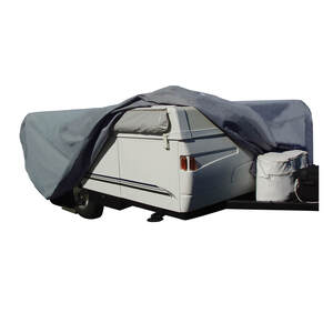 Our SFS Aqua Shed cover is specially engineered to fit your Pop Up Trailer while providing superior protection from the elements in moderate climates or for short-term storage.
