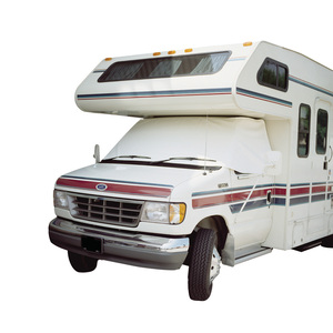 Gain Privacy and sun protection for your Class C Motorhome. Extra heavy-duty vinyl snooze bonnet covers windshield and side windows. Magnetic fasteners for easy on/off with anti-theft tabs. No snaps, no screws, no drilling. Includes storage pouch.