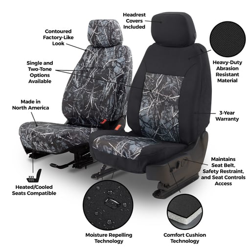 Covercraft Camo Endura Custom Seat Covers - Black Camo/Black: 2nd Row