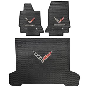 Chevy Corvette C7 2014-2019 Signature Rubber® Floor Mats with Logo