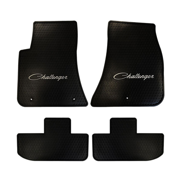 Dodge Challenger 2011-On Signature Rubber® Floor Mats with Silver Logo