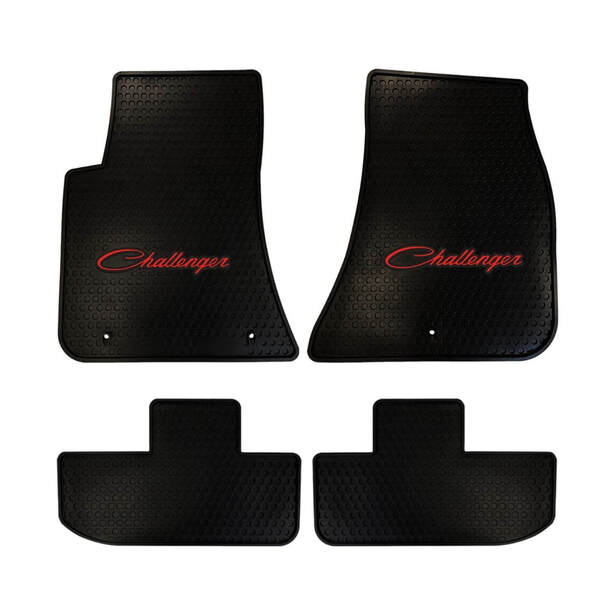 Dodge Challenger 2011-On Signature Rubber® Floor Mats with Red Logo