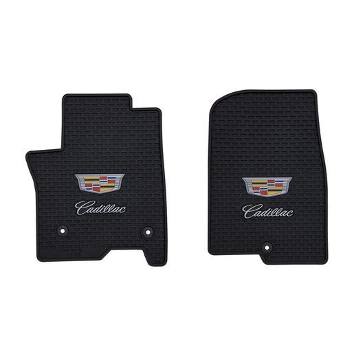 Cadillac Escalade ESV 2021-On Signature Rubber Floor Mats with Cadillac Crest