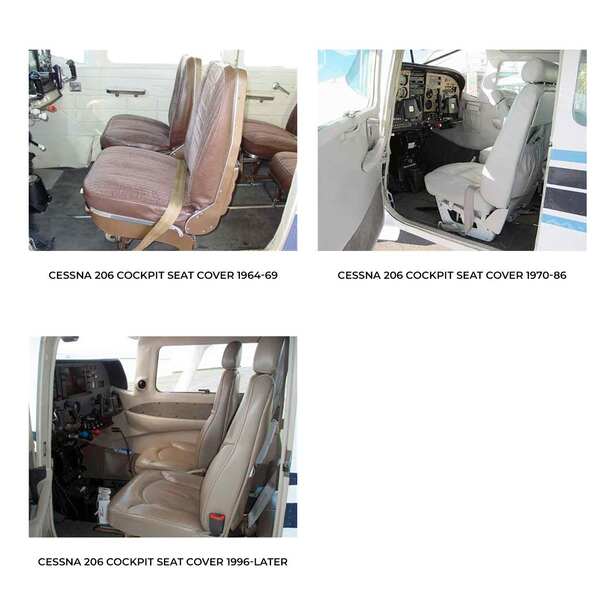 Cessna C206 Stationair Aircraft Sheepskin Seat Covers