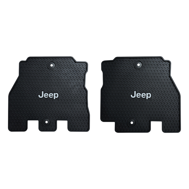 Jeep Wrangler 2018-On Signature Rubber® Floor Mats with Jeep Logo