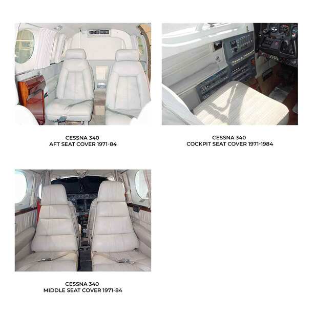 Cessna C340 Aircraft Sheepskin Seat Covers