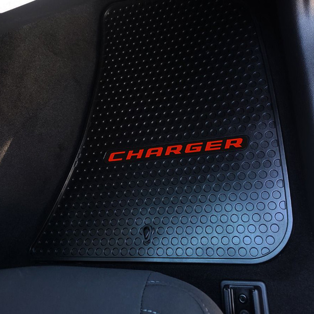 Dodge Charger 2011-On Signature Rubber® Floor Mats with Red Logo