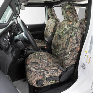 The rugged seat covers you need for your truck if you want durable camouflage seat cover protection that matches the iconic look & material you know and love from Carhartt. The perfect collaboration of iconic Carhartt Mossy Oak styling with our custom seat cover patterns trusted since 1965! Custom fit for a relaxed fit, machine washable, airbag safe, and full seat coverage. Secures with in between seat pillows and straps to keep from moving getting in and out of the vehicle.