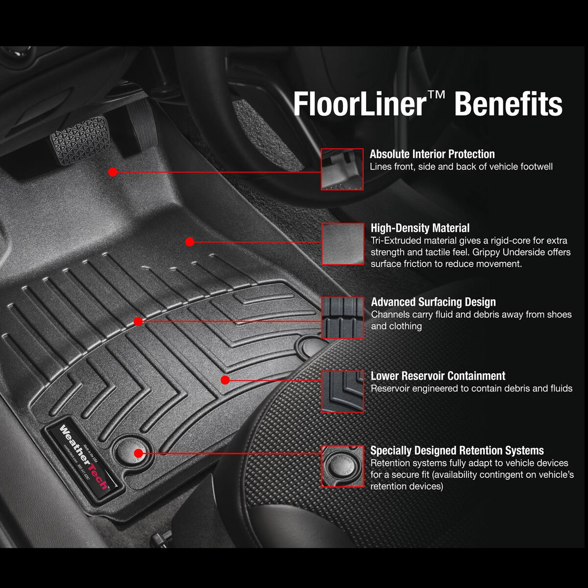 WeatherTech FloorLiners Laser Measured Perfect Fit Floor Mats