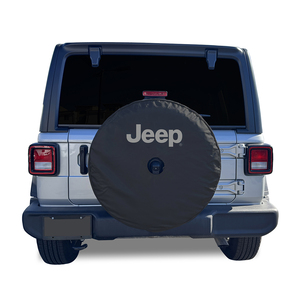 Jeep Logo Heavy Duty Spare Tire Cover with Camera Opening