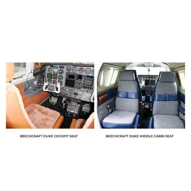 Beechcraft Duke Aircraft Sheepskin Seat Covers
