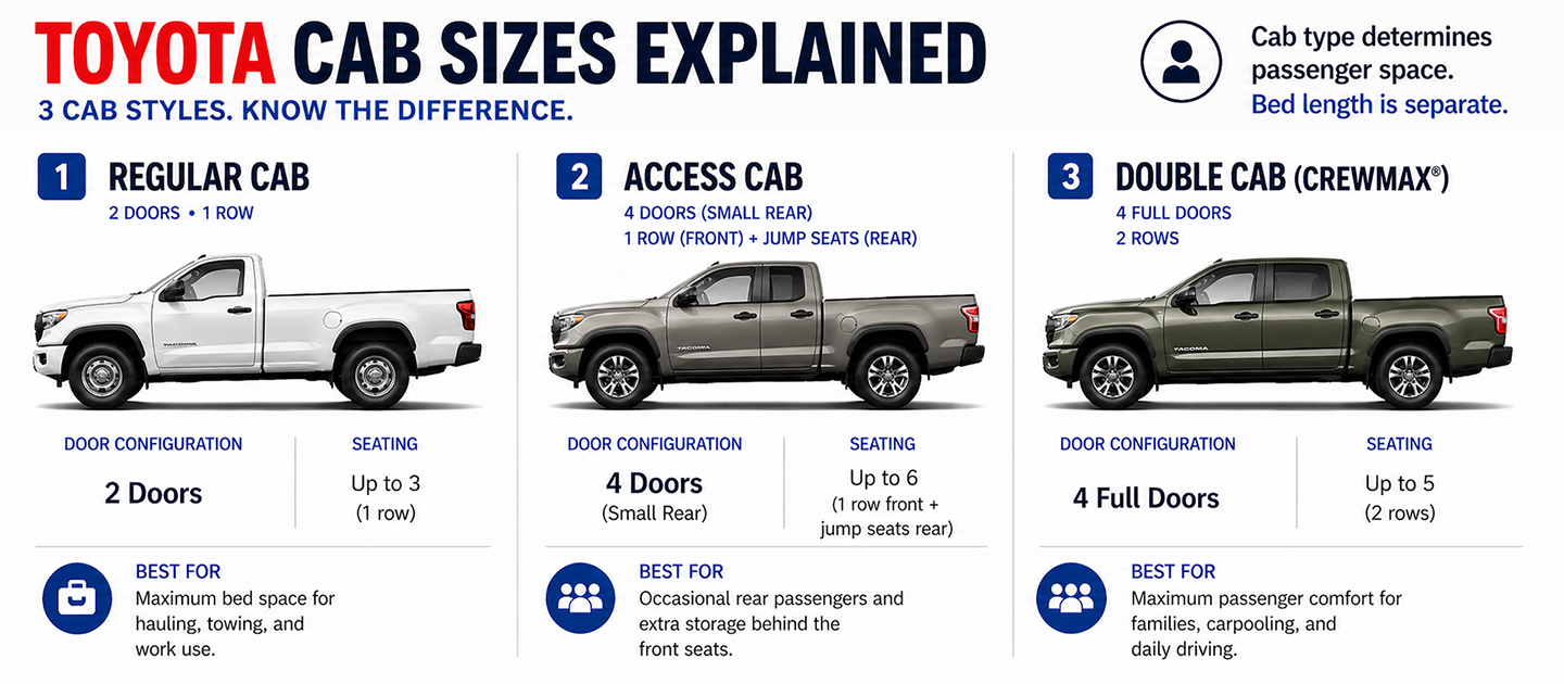 Toyota Cab Sizes Explained