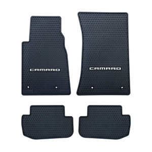Chevy Camaro 2010-2015 Signature Rubber® Floor Mats with Silver Camaro Logo