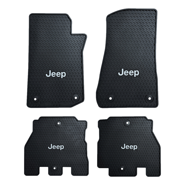 Jeep Wrangler 2018-On Signature Rubber® Floor Mats with Jeep Logo